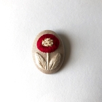 URAURA  刺繍ブローチ 朱