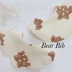 Bear Bib くま×マーガレット チェック リバーシブルスタイ　よだれかけ