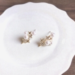 再販…パールとジルコニア流星群のライトアップピアス／silver925／デイリー からフォーマルまで 癒し 繊細な／プレゼントにも
