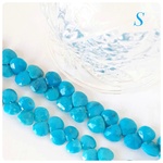 ∴天然石ビーズ∵  スリーピングビューティーターコイズ  ﾏﾛﾝﾌﾞﾘｵﾚｯﾄｶｯﾄS 4個
