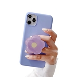 韓国 可愛い お花のスマホグリップ  パープル