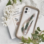 Iphoneケース　スマホケース　ニュアンスケース風インナーシート（グリーンベージュ）