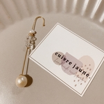 パール × 天然石 ピアス