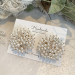 パールピアス　つぶつぶパール　ビーズピアス　ハンドメイドピアス　ゴールド　結婚式　大ぶりピアス　キラキラ