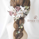ミルフィーユローズと紫陽花のヘッドドレス/ヘアアクセサリー＊結婚式 ウェディング 成人式 卒業式 前撮り 髪飾り ヘッドドレス