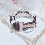 新作new♡首輪♡つる花ガーゼ生地♡ガーリーブラックピンク♡