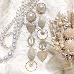 大ぶりミルクティーカラーアンティークイヤリング/ピアス