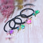 《お嫁入り*2》カラフル💜💚💙💛ビーズヘアゴム💚マーブル エスニック柄 