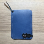 本革　レザー　レザークラフト　猫　ねこ　パスケース　カードケース　定期入れ　子供用　かわいい　花