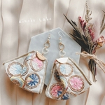 ✳︎ パステル刺繍リボン おとめ おおぶりピアス ✳︎