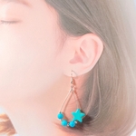 ターコイズ&ターコイズスターのピアス　イヤリング　天然石　ブルー　星