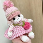 送料込ソックモンキー(ストロベリー色のもんちゃん)