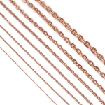 【800円タイプ】サイズ豊富☆アレルギー防止ネックレスチェーン あずきチェーン ピンクゴールドチェーン