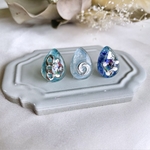 glass drop 3way hydrangea Earrings