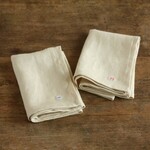 2枚set*ナンバーが可愛いリネンクロス（エクリュベージュ）*キッチンクロス*マルチクロス