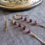 1月誕生石　ガーネット・ロングピアス