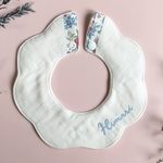 おなまえ手刺繍のおはなスタイ(リバティ留め口追加可)