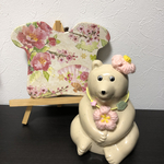 [再販] しろくま貯金箱  お花ネックレス ＆ お花帽子 お花２点セット