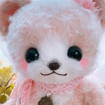 soft*cream #694 だっこして!花飾りのピンクベア♪