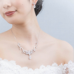 【czps13】ウェディング アクセサリーセット キュービックジルコニア ピアス ネックレス ブライダル  プリンセス
