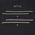 M7718-B  12個  チェーンチャーム ラインストーン付き 1カン/2カン ゴールド  3×（4ヶ）