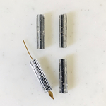 Vintage Clear Black Glitter Fluted Tube Beads