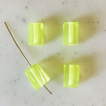 Vintage Clear Yellow Twisted Rectangle Beads
