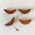 Vintage Frost Brown Crescent Beads
