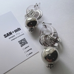 #191    再販♡    クリア　グレー　シルバー　メタル　じゃらじゃら　フープ　ビッグ　ボール　ピアス　イヤリング　🌚