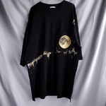 手描き　 Music on the groundフィットTシャツ　men's