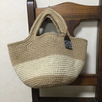 rimido0614さまオーダー品　麻ひもかごバッグ　キナリ×オフホワイト