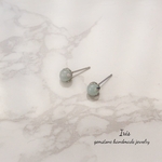 ビルマ産(ミャンマー)翡翠　一粒ピアス　5月誕生石　天然石ピアス　シンプルピアス