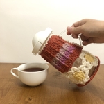 ルピシアのハンディークーラー ハーフサイズにぴったり！ ❁北欧お花のティーコゼー（ポットカバー）いちごミルク