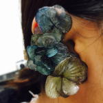 アンティークブルーのアジサイイヤーカフandイヤリングorピアス2点セット