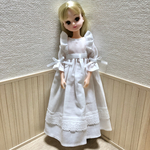 リカちゃん　レース&フリルロングドレス　白