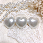 3連パールハートバレッタ