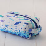 近江湖東麻のポーチ　びわ湖小魚　1/6 fabric