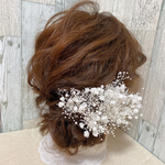 ［50追加再販］7本　シンプルかわいい＊かすみ草♡ 　かすみ草　ドライフラワー　プリザーブドフラワー　ヘアパーツ　ヘッドドレス　ホワイト　ウェディング　ちょい足し