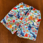 湯あがりイージーパンツ　ジンベイザメと海の仲間　〜110㎝　ブルー　