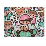 なかよしアニマル＊ミント＊和紙シール＊40枚＊海外製