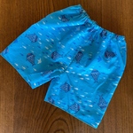 手拭い湯あがりパンツ　ジンベイザメ　ブルー　〜100㎝　かぼちゃパンツに変更可能❤️