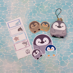ペンギン(グレー)マスコット&シールセット B