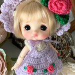 薔薇のワンピースset＊stodoll用（5インチぐらい）＊パープル