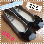 ワンサイズSALE【22.5】カモフラリボン柔らかぺたんこ靴♪