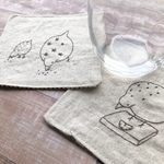 ウズラの刺繍コースター【B】
