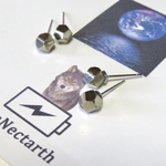 ミニチュア鉱物標本◇黄鉄鉱（Pyrite）の多面体ピアス／316L 