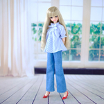 ジェニーちゃん服＊ワイドデニム（淡）＊momoko