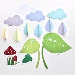 夏・梅雨の壁面飾り《雨やどり・背景》