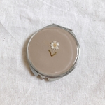 dryflower 両面コンパクトミラーcircle pinkbeige /ドライフラワー レジン
