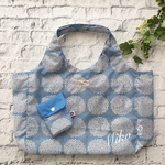 新柄　ナイロンエコバッグ　あじさい(サックスブルー)Lサイズ